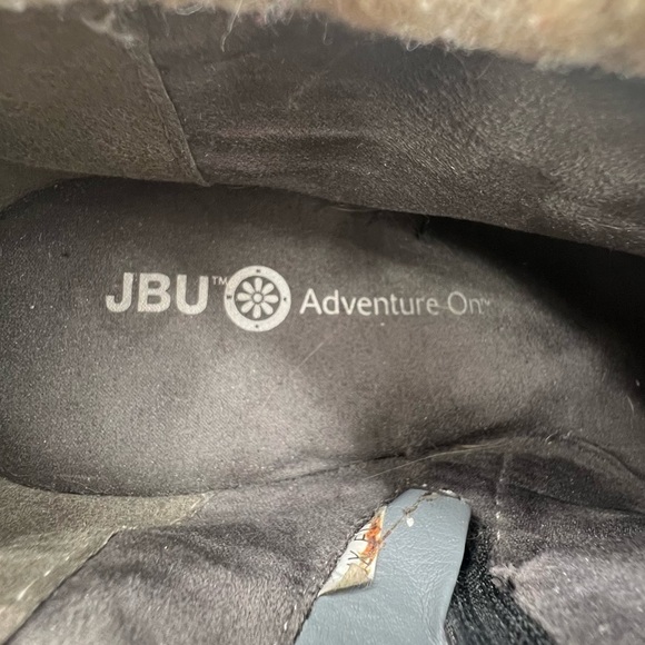 JBU Brown Black Side Zipper Faux Fur Ankle Booties Size 8.5 Women's - Picture 2 of 9